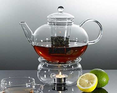 Чайник скляний Trendglas Jena Miko 1,2 л – термостійке боросилікатне скло, для чаю, прозорий, Німеччина