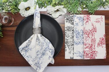 Серветки з бавовни COTTON CRAFT, 12 шт, 100% натуральна бавовна, багаторазові, для сервірування столу, французький стиль, для дому, свят, весни, літа, осені, зими, м'які, поглинаючі, 45,7 см