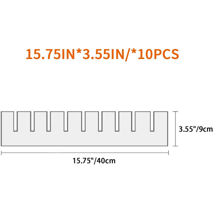 KnnRiim Набір з 12 товстих роздільників для шухляд 47x11 см, органайзер для одягу, кухні, ванної, столу, офісу, пластикові перегородки DIY