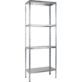 Металевий стелаж SCHULTE Regalwelt PowerMAX, 4 полиці, 65 кг, 180x60x40 см, оцинкований, для складу, майстерні, гаража, підвалу