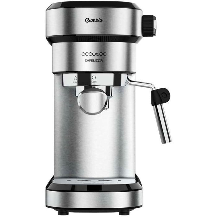 Кавоварка Cecotec Cafelizzia 790 Steel Pro, еспресо та капучино, 1350 Вт, 20 Бар, термоблок, автоматичний режим, 1,2 л, нержавіюча сталь