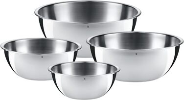 Набір мисок WMF Gourmet 4 шт, нержавіюча сталь, 1,0-3,5 л, для кухні, салатна, для змішування, сервування, Cromargan, штабельовані