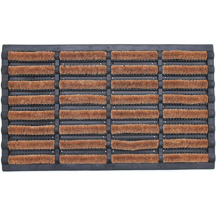 Coco&Coir® Преміум кокосовий килимок для взуття 45x75 см, нековзний, для вхідної зони, зовнішній та внутрішній, з ПВХ основою