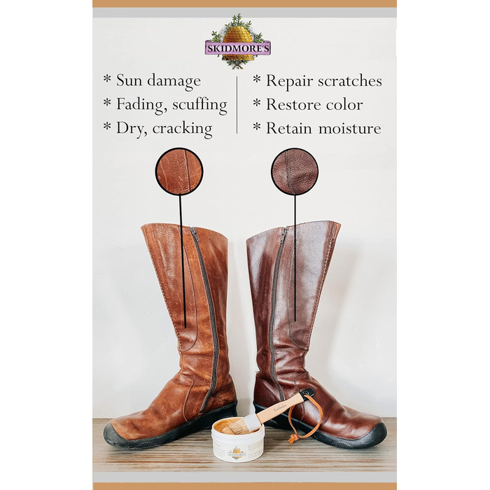 Skidmore's Original Leder-Creme – натуральний бальзам для догляду та чищення шкіри, водовідштовхувальний, 170 г