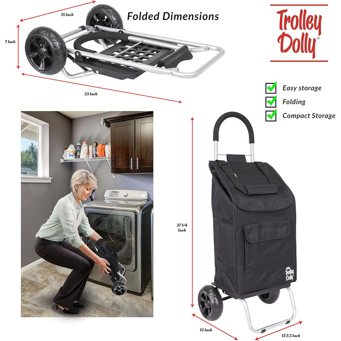 Складна господарська візок dbest products Trolley Dolly, чорний