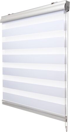 Рулонна штора Sol Royal Duo Rollo DK9 100x160 см без свердління, преміум, з кріпленням Klemmfix, подвійна, широкі смуги, біла