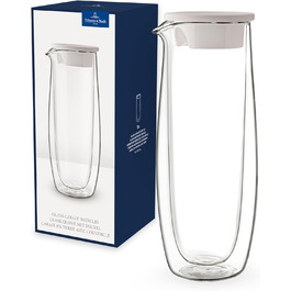 Villeroy & Boch Artesano Глечик для гарячих та холодних напоїв з кришкою, 1 л, боросилікатне скло, прозорий, для води, соку, чаю, карафка