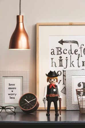 Будильник Karlsson Present Time Minimal, мідний, чорний