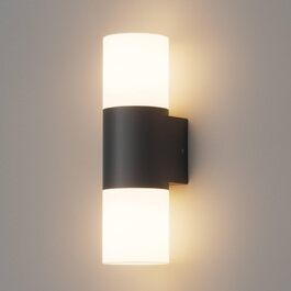 Світильник Klighten настінний E27 для вулиці та інтер'єру, двостороннє світло, чорний, IP54, алюміній, сучасний дизайн, без лампи