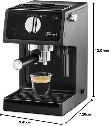 De'Longhi ECP 31.21 – еспресо-машина з холдером, чорна, 1,1 л, алюмінієва, парова насадка, для ESE-капсул
