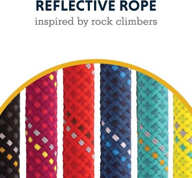 RUFFWEAR Knot-a-Leash — світловідбивний повідок для собак із мотузки, карабін, 1,5 м, 7 мм, чорний обсидіан, розмір S, рожевий гібіскус