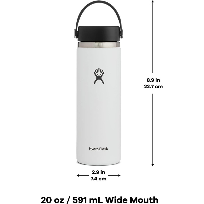 Термобутилка HYDRO FLASK 1180 мл із нержавіючої сталі для води, ізольована спортивна пляшка з герметичною кришкою Flex Cap, ремінцем, підходить для посудомийної машини, Snapper