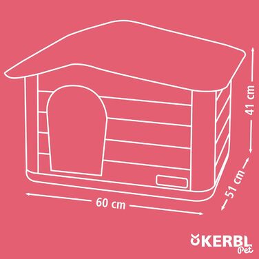 Будиночок для котів Kerbl Paola Eco, стійкий до УФ та погодних умов, котяча хатинка для дому та вулиці, 60x51x41 см, сіро-зелений/коричневий
