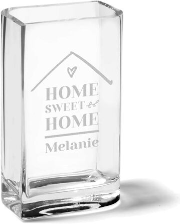 Скляна ваза з гравіюванням Home Sweet Home, персоналізована, подарунок жінці, тюльпанова, ручна робота, Polar-Effekt, Німеччина