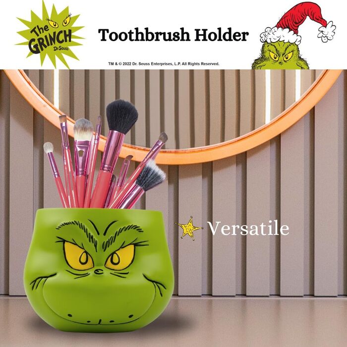 Підставка-органайзер для пензлів і ручок The Grinch, ліцензія Dr. Seuss, Franco, колекційна для макіяжу та канцелярії