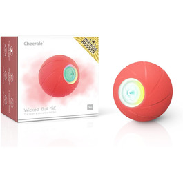 Інтерактивна іграшка для собак Wicked Ball, саморухомий м'яч з LED, 3 режими, червоний