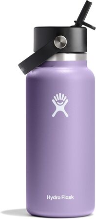 Термобутилка Hydro Flask 946 мл з широкою горловиною, вакуумна нержавіюча сталь, кришка з трубочкою, колір Місячна тінь