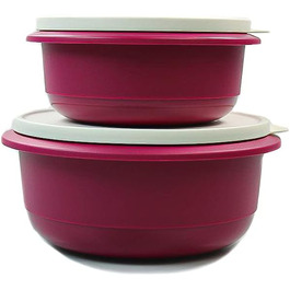 Миска для замішування Tupperware Pro 2,0 л + 1,0 л, темно-рожева, для дріжджового тіста