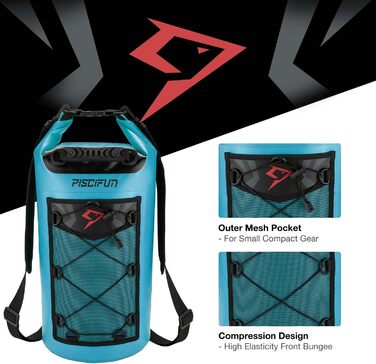 Водонепроникний рюкзак-мішок Piscifun Dry Bag 5–40 л з чохлом для телефону для човнів, каякінгу, риболовлі