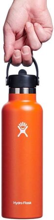 Термобутилка HYDRO FLASK 621 мл з трубочкою, вакуумна нержавіюча пляшка для води, з герметичною кришкою, для гарячого та холодного, колір Mesa