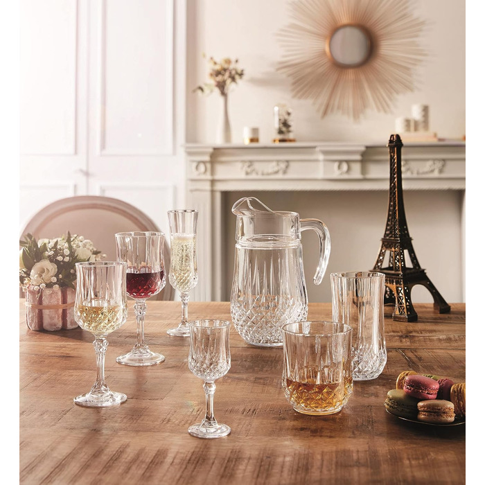 Келихи для вина Cristal d'Arques Paris Longchamp 170 мл, 6 шт, із Кварксу, підвищена міцність, прозорість та блиск, посилена упаковка