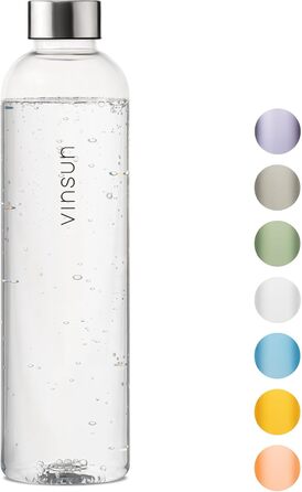 VINSUN спортивна пляшка для води 1000 мл, прозора, з тритану, не протікає, для газованої води, BPA Free, для спорту, школи, офісу, велосипеда