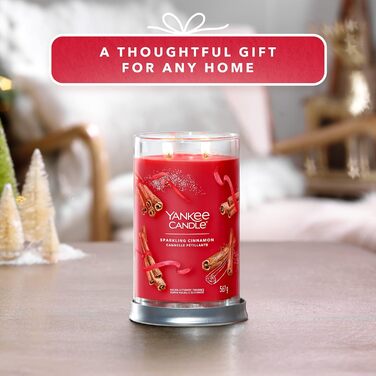 Ароматна свічка Yankee Candle Signature Sparkling Cinnamon, велика тумблер-свічка з тривалим горінням, соєвий віск