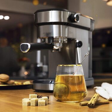 Кавоварка Cecotec Cafelizzia 790 Steel Pro, еспресо та капучино, 1350 Вт, 20 Бар, термоблок, автоматичний режим, 1,2 л, нержавіюча сталь