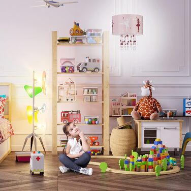 Дитяча підвісна лампа для дівчаток Relaxdays з балериною, рожевий світильник у дитячу кімнату зі зірками, 30x30x140 см