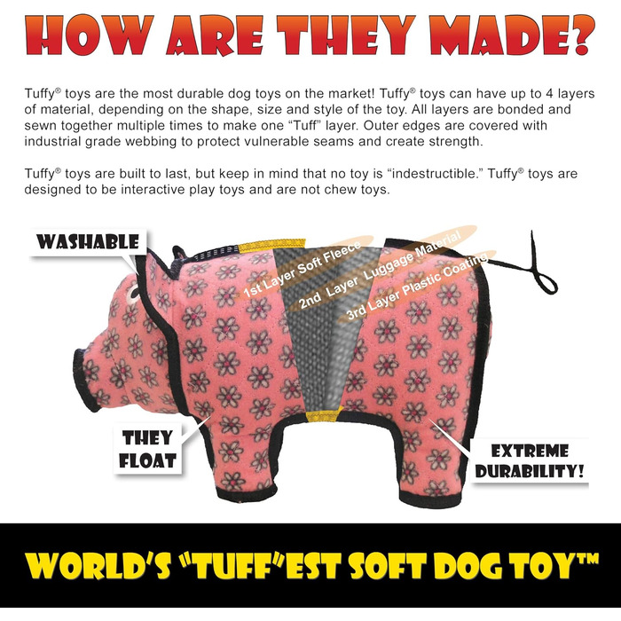 Іграшка для собак Tuffy's Polly Pig – міцна іграшка-свинка для собак