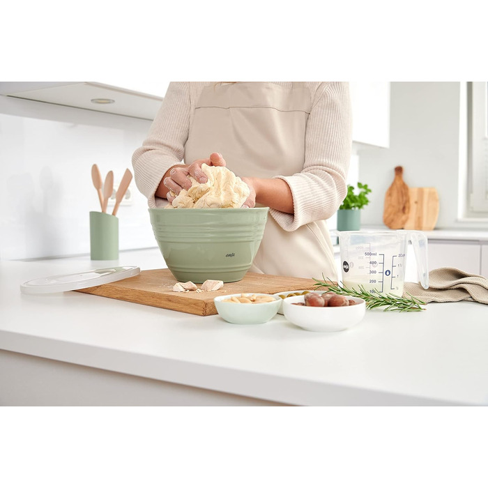 Набір мисок Emsa Prep&Bake 3 шт: 1,7/2,75/4,15 л, пластик, із кришками, нековзка основа, для змішування, можна мити в посудомийці, штабельовані
