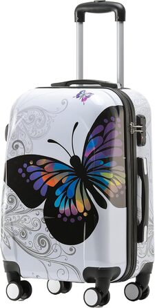 Набір валіз BEIBYE Butterfly 2060 з TSA-замком, 4 предмети: міцні жорсткі дорожні валізи, ручна поклажа та б'юті-кейс (M-56см + S б'юті-кейс)