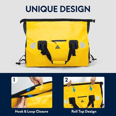 Водонепроникний рюкзак Dry Bag 70 л жовтий – герметична сумка для подорожей, кемпінгу, мотоциклів, човнів, каякінгу, SUP