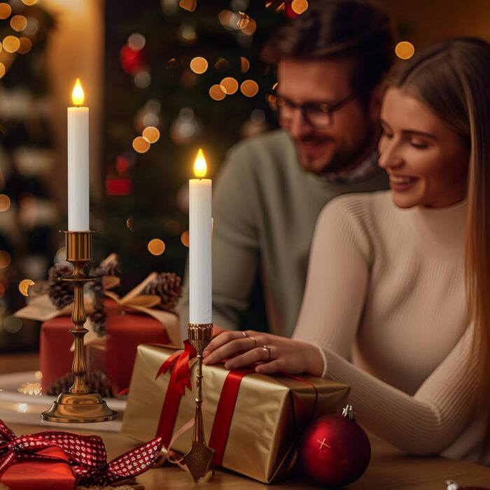 Набір із 10 перезаряджуваних електричних LED свічок SoulBay з пультом, станцією зарядки, таймером та ефектом мерехтіння, 17 см, для декору дому, Хелловіну та Різдва