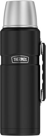 Термос THERMOS STAINLESS KING 1,2 л, чорний, нержавіюча сталь, герметичний, з чашкою і ручкою, 12 годин гарячий, 24 години холодний, для напоїв, BPA-free