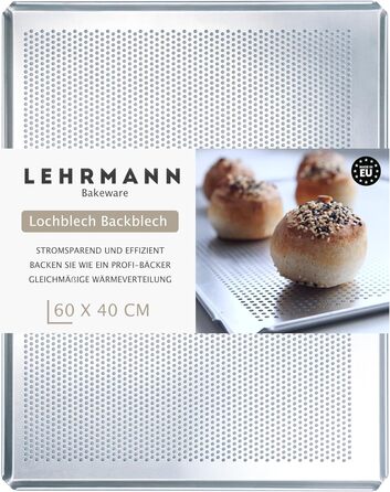 Перфорований лист LEHRMANN 60x40 см для випічки, сумісний з MIWE, WIESHEU, WACHTEL