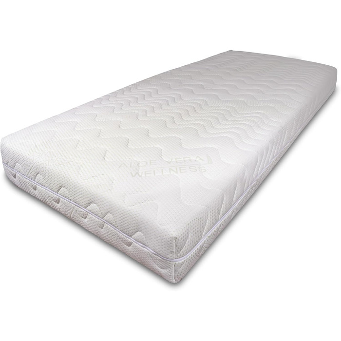 Комфортний чохол на матрац 140x200 см, висота 19-21 см, двошаровий з ALOE VERA, для алергіків, праний при 60°C, блискавка по периметру