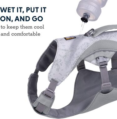 Охолоджувальна шлейка для собак RUFFWEAR Swamp Cooler, легка та міцна, з ручкою, регульована, для великих порід, графітово-сіра, 81-107 см