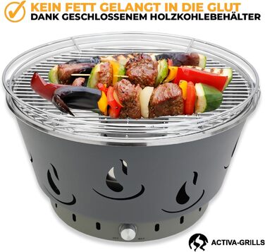 Портативний вугільний гриль ACTIVA Airbroil Premium Mini для барбекю, мобільний та компактний, з сумкою