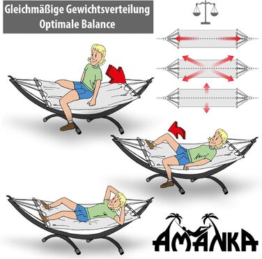Гамак AMANKA з каркасом для однієї людини, 300 см, до 120 кг, 190x80 см, садовий гамак для балкона та саду, підвісне ліжко Boho стиль