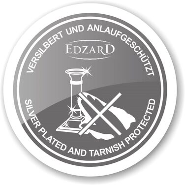 Підсвічник EDZARD Lincoln для свічок, срібний, висота 19 см, з оксамитовою основою, преміум якість, антикорозійне покриття