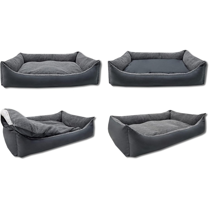 Odolplusz XXL Лежак для великих собак, графіт, 100x70x19 см, знімний і праний чохол, двостороння подушка, корд