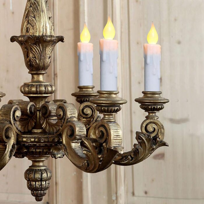 Набір з 6 світлодіодних конусних свічок з імітацією воску CVHOMEDECO, тепле біле світло, таймер, 10,2 см