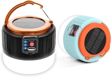 Набір із 2-х кемпінгових ламп Flintronic: сонячна LED-ліхтар-лампа з USB-зарядкою, пультом ДУ, 5 режимами яскравості та SOS, Powerbank, для кемпінгу, туризму, надзвичайних ситуацій