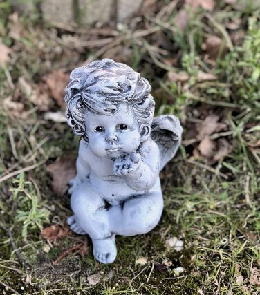 Фігурка янгола з масивного каменю stoneandstyle, морозостійка, для саду, декоративна статуетка, стійка до погодних умов до -30°C