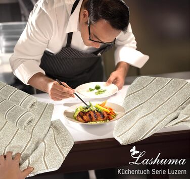 Кухонні рушники Lashuma Luzern, бежеві, 50x50 см, смугасті, для кухні
