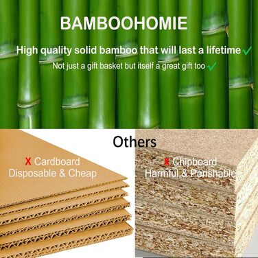 Подарункова бамбукова коробка BAMBOOHOMIE для новонароджених, велика дерев'яна скринька з ручкою, органайзер для зберігання речей малюків, іграшок та домашніх тварин, натуральний колір