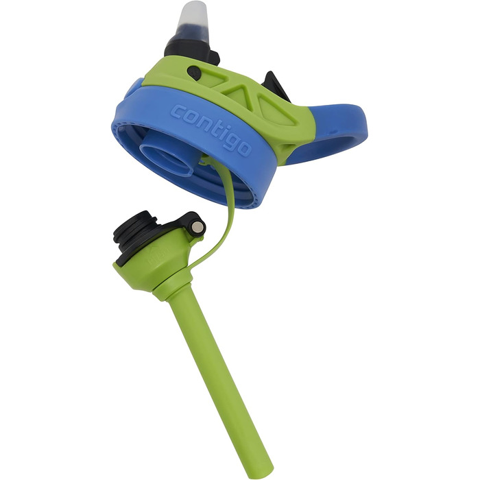 Дитяча пляшка для води Contigo Easy Clean Autospout з трубочкою, нержавіюча сталь, без BPA, 100% герметична, легке очищення, 420 мл, для школи, садка, спорту (Matcha Dragon)