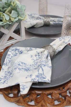 Серветки з бавовни COTTON CRAFT, 12 шт, 100% натуральна бавовна, багаторазові, для сервірування столу, французький стиль, для дому, свят, весни, літа, осені, зими, м'які, поглинаючі, 45,7 см