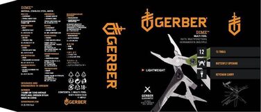 Мультитул Gerber Dime 12 в 1, кишеньковий, чорний, 1014030 (зелений, EU)